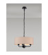 Banyan 3 Light Multi Arm Pendant With 45cm x 15cm Dual Faux Silk Fabric Shade Matt Black/Nude Beige-2