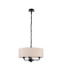 Banyan 3 Light Multi Arm Pendant With 45cm x 15cm Dual Faux Silk Fabric Shade Matt Black/Nude Beige-4