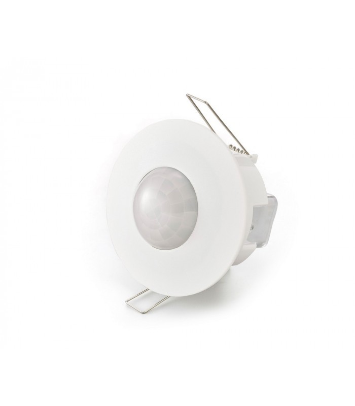 Flush Mounted IP20 6m PIR Detector 360 Deg with Adjustable Time And Lux Level White - 6