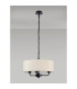 Banyan 3 Light Multi Arm Pendant With 45cm x 15cm Faux Silk Fabric Shade Matt Black/Ivory Pearl-11