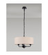 Banyan 3 Light Multi Arm Pendant With 45cm x 15cm Dual Faux Silk Fabric Shade Matt Black/Nude Beige-11