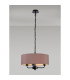 Banyan 3 Light Multi Arm Pendant With 45cm x 15cm Dual Faux Silk Fabric Shade Matt Black/Taupe-2