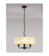 Banyan 3 Light Multi Arm Pendant With 45cm x 15cm Organza Shade Matt Black/Cream-2