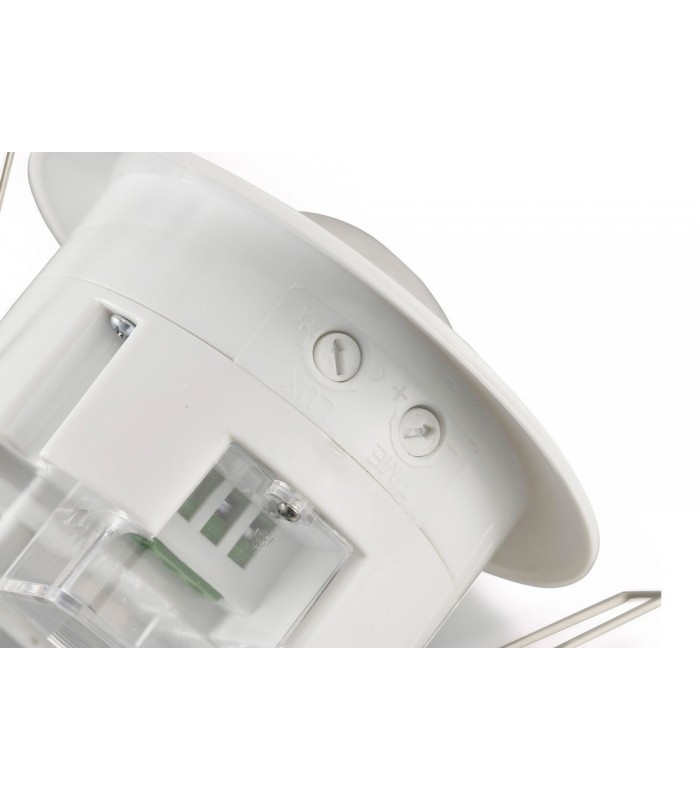 Flush Mounted IP20 6m PIR Detector 360 Deg with Adjustable Time And Lux Level White - 8