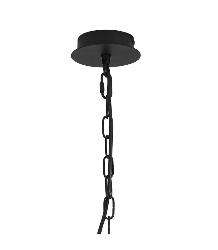 Banyan 3 Light Multi Arm Pendant With 45cm x 15cm Organza Shade Matt Black/Cream-5