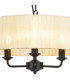 Banyan 3 Light Multi Arm Pendant With 45cm x 15cm Organza Shade Matt Black/Cream-6
