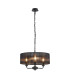 Banyan 3 Light Multi Arm Pendant With 45cm x 15cm Organza Shade Matt Black/Black-1
