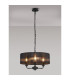 Banyan 3 Light Multi Arm Pendant With 45cm x 15cm Organza Shade Matt Black/Black-2
