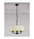 Banyan 3 Light Multi Arm Pendant With 45cm x 15cm Organza Shade Matt Black/Cream-14