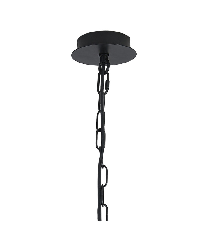 Banyan 3 Light Multi Arm Pendant With 45cm x 15cm Organza Shade Matt Black/Black-5