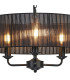 Banyan 3 Light Multi Arm Pendant With 45cm x 15cm Organza Shade Matt Black/Black-6