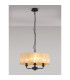 Banyan 3 Light Multi Arm Pendant With 45cm x 15cm Organza Shade Matt Black/Soft Bronze-2