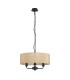Banyan 3 Light Multi Arm Pendant With 45cm x 15cm Organza Shade Matt Black/Soft Bronze-4