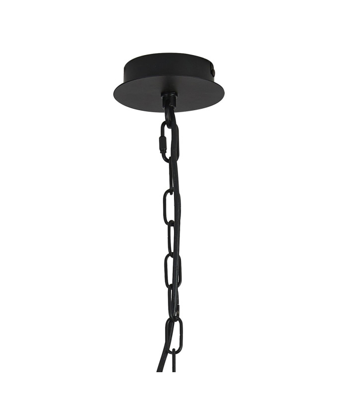 Banyan 3 Light Multi Arm Pendant With 45cm x 15cm Organza Shade Matt Black/Soft Bronze-5