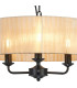 Banyan 3 Light Multi Arm Pendant With 45cm x 15cm Organza Shade Matt Black/Soft Bronze-6