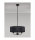 Banyan 3 Light Multi Arm Pendant With 45cm x 15cm Organza Shade Matt Black/Black-14