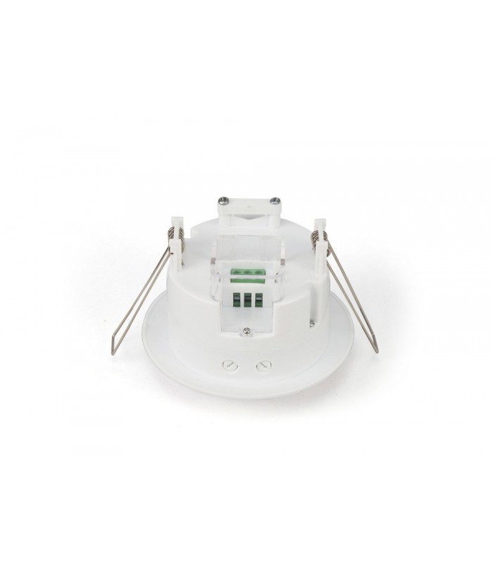 Flush Mounted IP20 6m PIR Detector 360 Deg with Adjustable Time And Lux Level White - 12