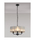 Banyan 3 Light Multi Arm Pendant With 45cm x 15cm Organza Shade Matt Black/Grey-2