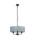 Banyan 3 Light Multi Arm Pendant With 45cm x 15cm Organza Shade Matt Black/Grey-4