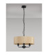 Banyan 3 Light Multi Arm Pendant With 45cm x 15cm Organza Shade Matt Black/Soft Bronze-14