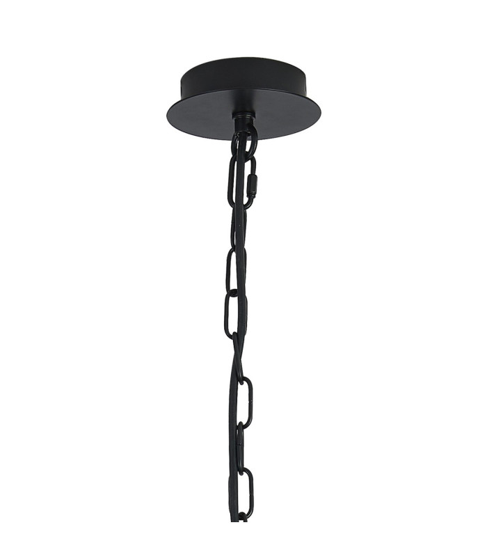Banyan 3 Light Multi Arm Pendant With 45cm x 15cm Organza Shade Matt Black/Grey-5
