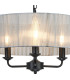 Banyan 3 Light Multi Arm Pendant With 45cm x 15cm Organza Shade Matt Black/Grey-6