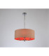 Banyan 3 Light Multi Arm Pendant E14 Polished Chrome With 50cm x 20cm Dual Faux Silk Shade Antique Gold/Ruby-2