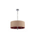 Banyan 3 Light Multi Arm Pendant E14 Polished Chrome With 50cm x 20cm Dual Faux Silk Shade Antique Gold/Ruby-4