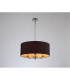 Banyan 3 Light Multi Arm Pendant E14 Polished Chrome With 50cm x 20cm Dual Faux Silk Shade Black/Green Olive-2