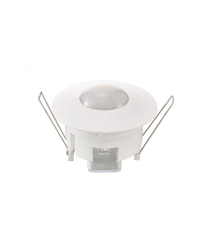 Flush Mounted IP20 6m PIR Detector 360 Deg with Adjustable Time And Lux Level White - 16