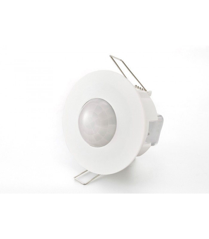 Flush Mounted IP20 6m PIR Detector 360 Deg with Adjustable Time And Lux Level White - 18