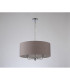 Banyan 3 Light Multi Arm Pendant E14 Polished Chrome With 50cm x 20cm Faux Silk Shade Grey/White Laminate-11