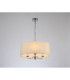 Banyan 3 Light Multi Arm Pendant E14 Polished Chrome With 50cm x 20cm Faux Silk Shade Ivory Pearl/White Laminate-2