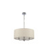 Banyan 3 Light Multi Arm Pendant E14 Polished Chrome With 50cm x 20cm Faux Silk Shade Ivory Pearl/White Laminate-4