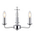 Banyan 3 Light Multi Arm Pendant E14 Polished Chrome With 50cm x 20cm Faux Silk Shade Ivory Pearl/White Laminate-5