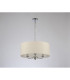 Banyan 3 Light Multi Arm Pendant E14 Polished Chrome With 50cm x 20cm Faux Silk Shade Ivory Pearl/White Laminate-11