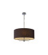 Banyan 3 Light Multi Arm Pendant E14 Polished Chrome With 50cm x 20cm Faux Silk Shade Black/White Laminate-1