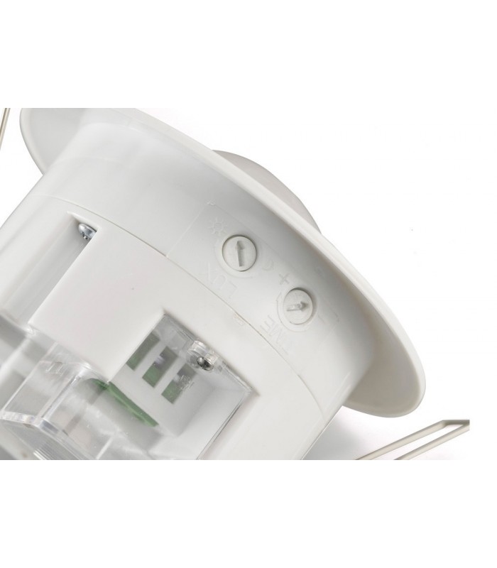 Flush Mounted IP20 6m PIR Detector 360 Deg with Adjustable Time And Lux Level White - 20