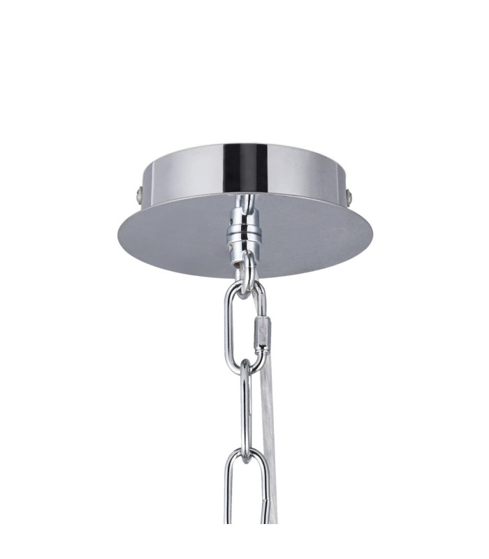 Banyan 3 Light Multi Arm Pendant E14 Polished Chrome With 50cm x 20cm Dual Faux Silk Shade Nude Beige/Moonlight-7