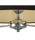 Banyan 3 Light Multi Arm Pendant E14 Polished Chrome With 50cm x 20cm Faux Silk Shade Black/White Laminate-8