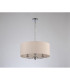 Banyan 3 Light Multi Arm Pendant E14 Polished Chrome With 50cm x 20cm Dual Faux Silk Shade Nude Beige/Moonlight-11
