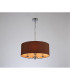 Banyan 3 Light Multi Arm Pendant E14 Polished Chrome With 50cm x 20cm Dual Faux Silk Shade Raw Cocoa/Grecian Bronze-2