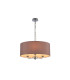 Banyan 3 Light Multi Arm Pendant E14 Polished Chrome With 50cm x 20cm Dual Faux Silk Shade Taupe/Halo Gold-1