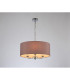 Banyan 3 Light Multi Arm Pendant E14 Polished Chrome With 50cm x 20cm Dual Faux Silk Shade Taupe/Halo Gold-2