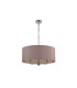 Banyan 3 Light Multi Arm Pendant E14 Polished Chrome With 50cm x 20cm Dual Faux Silk Shade Taupe/Halo Gold-4