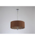Banyan 3 Light Multi Arm Pendant E14 Polished Chrome With 50cm x 20cm Dual Faux Silk Shade Raw Cocoa/Grecian Bronze-11