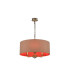 Banyan 3 Light Multi Arm Pendant E14 Antique Brass With 50cm x 20cm Dual Faux Silk Shade Antique Gold/Ruby-1
