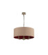 Banyan 3 Light Multi Arm Pendant E14 Antique Brass With 50cm x 20cm Dual Faux Silk Shade Antique Gold/Ruby-4