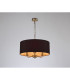 Banyan 3 Light Multi Arm Pendant E14 Antique Brass With 50cm x 20cm Dual Faux Silk Shade Black/Green Olive-2