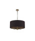 Banyan 3 Light Multi Arm Pendant E14 Antique Brass With 50cm x 20cm Dual Faux Silk Shade Black/Green Olive-4
